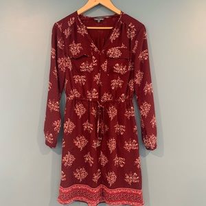 Floral maroon dress
